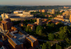 Tennessee University in Knoxville with admin building and stadium