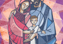 Hand drawn illustration or drawing of  The Sacred Family